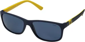 Polo Ralph Lauren Men's 0PH4109 Rectangular Sunglasses, Matte Blue Navy, 59 mm