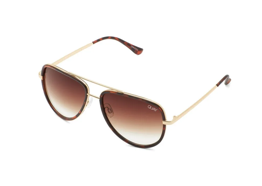 QUAY - All In Sunglasses in Tort/Brown Fade Lens