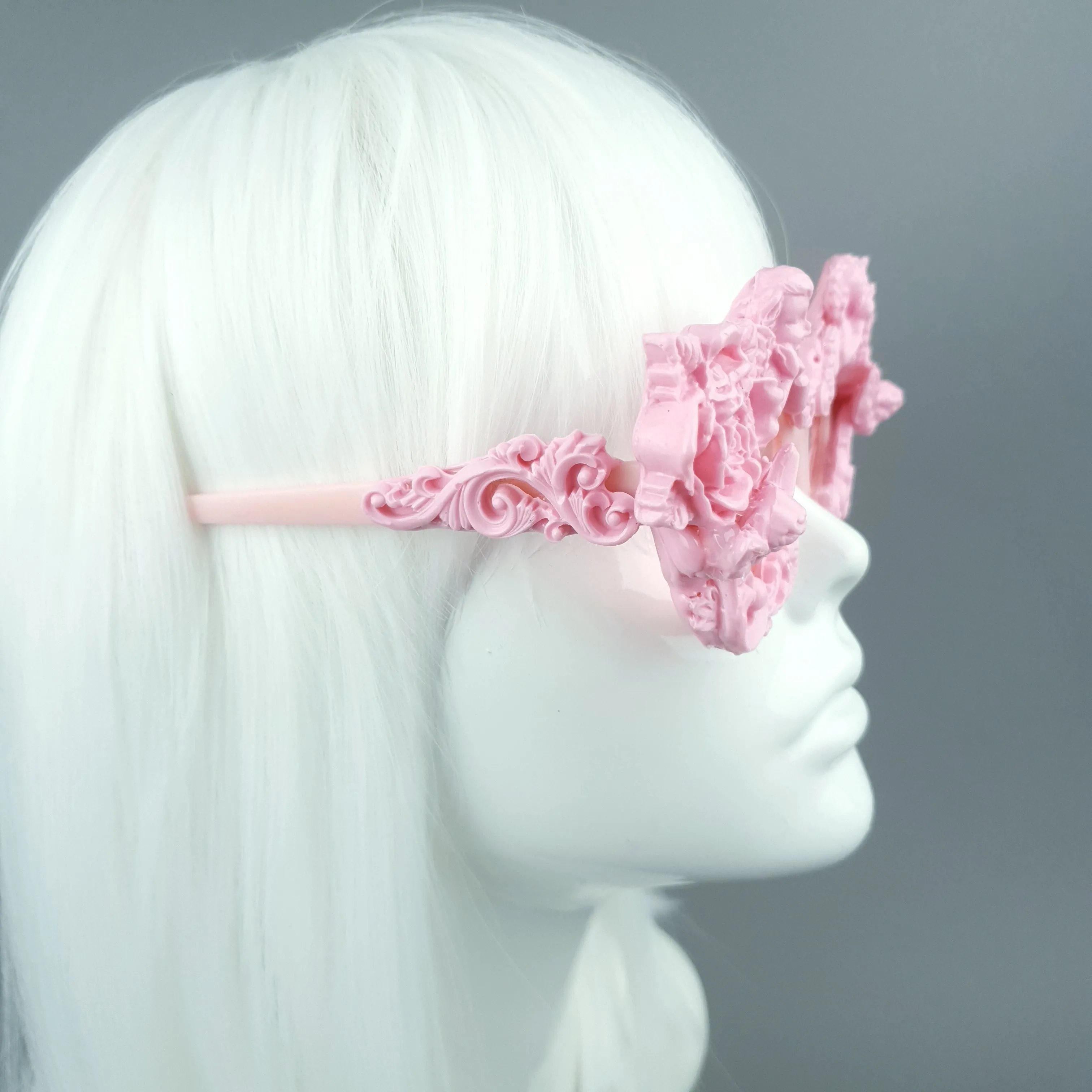 "Immortal" Pink Angel, Rose & Filigree Catseye Sunglasses