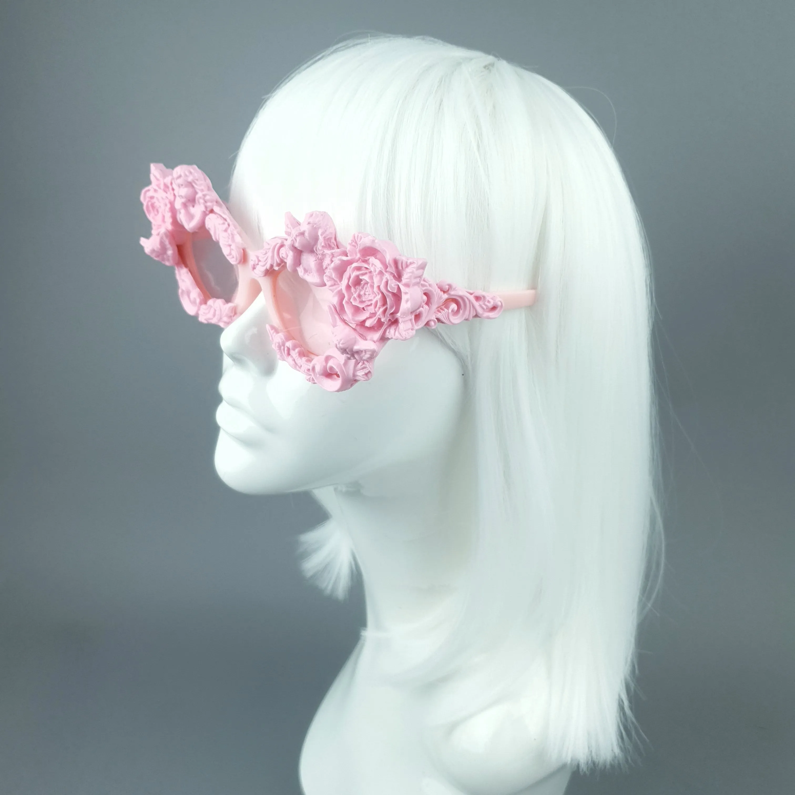 "Immortal" Pink Angel, Rose & Filigree Catseye Sunglasses