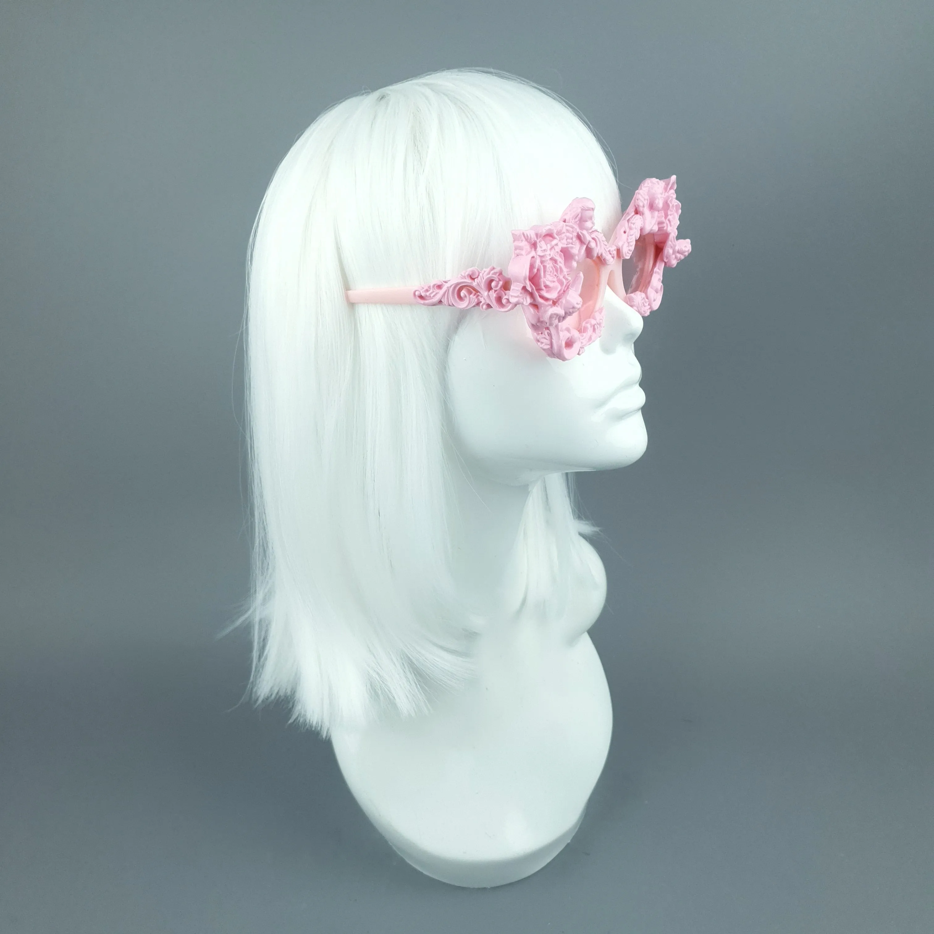 "Immortal" Pink Angel, Rose & Filigree Catseye Sunglasses