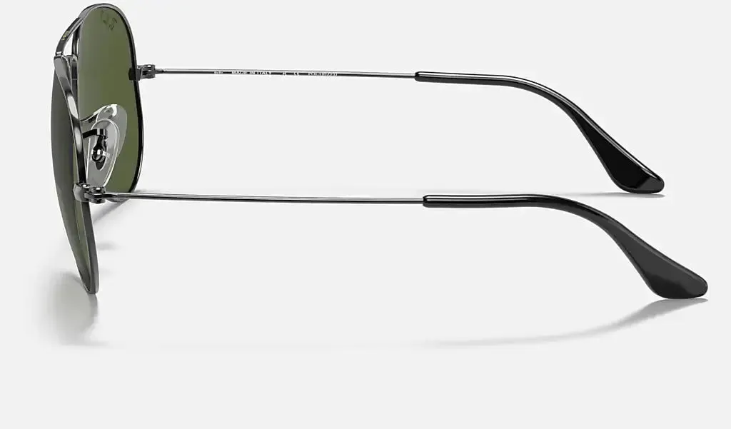 RAY-BAN Aviator Classic Sunglasses - Gunmetal - Crystal Green Polarized Lens