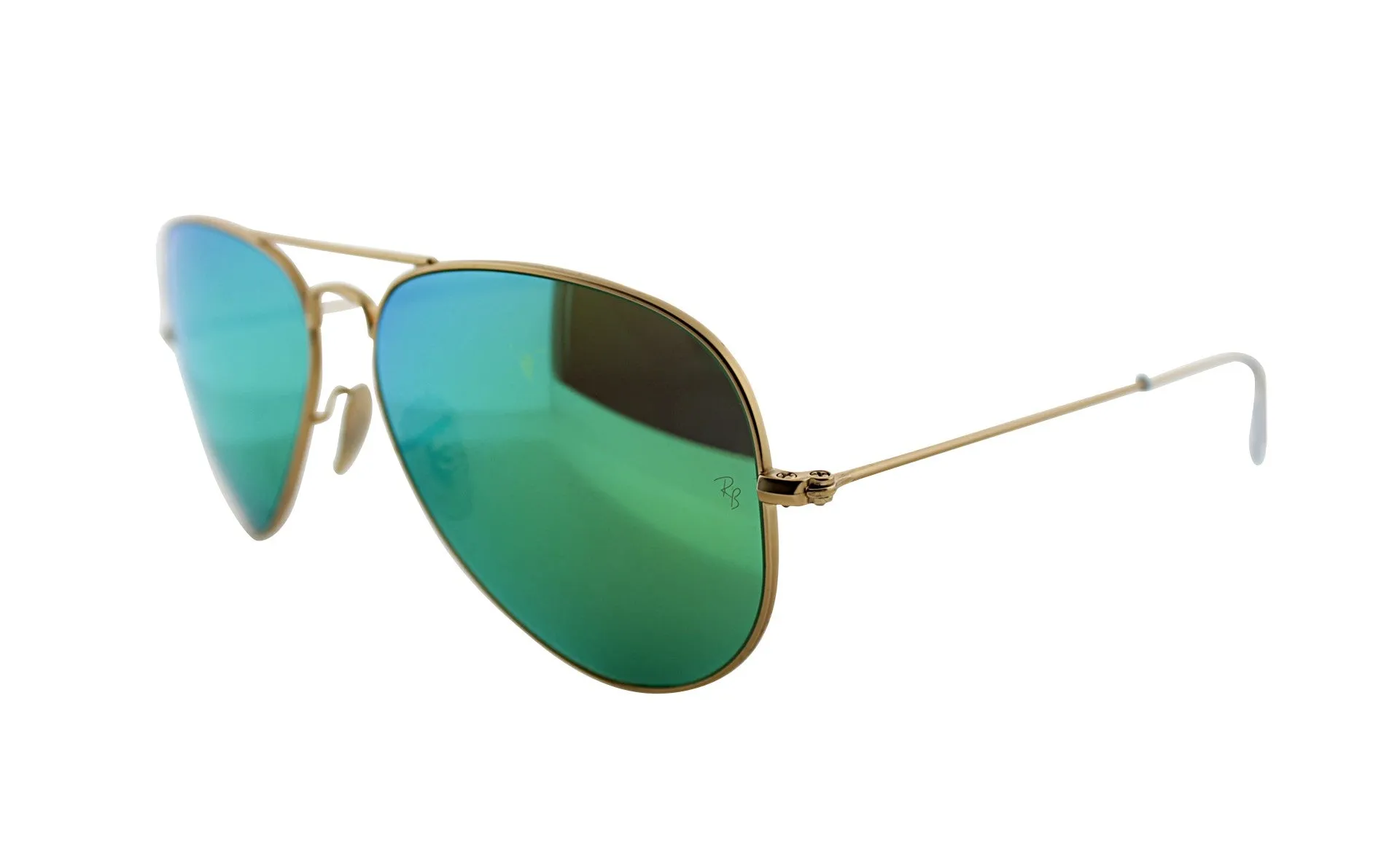 Ray Ban Gold Sunglasses with Polarized Green Lenses-RB_3025_112/P9_58mm
