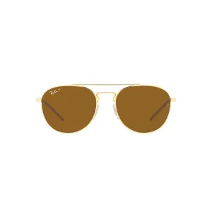 Ray Ban Polished Gold Sunglasses with Brown Classic Lenses-RB_3589_925083_55mm