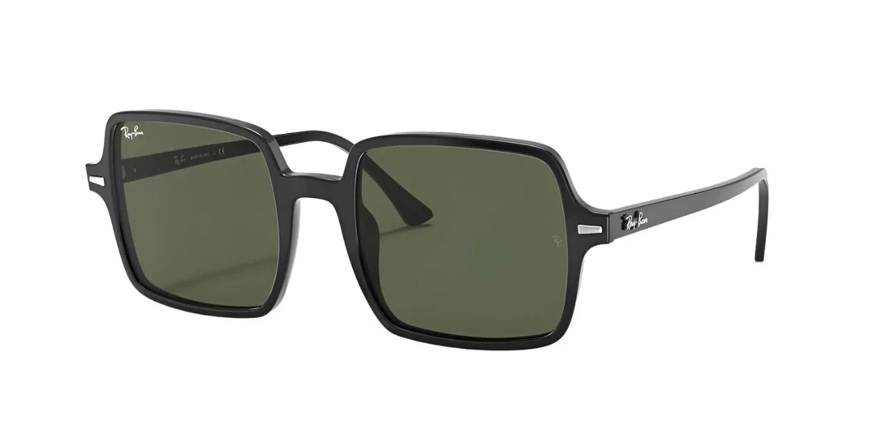 Ray-Ban Square II Non-Polarized Sunglasses - Black/Green