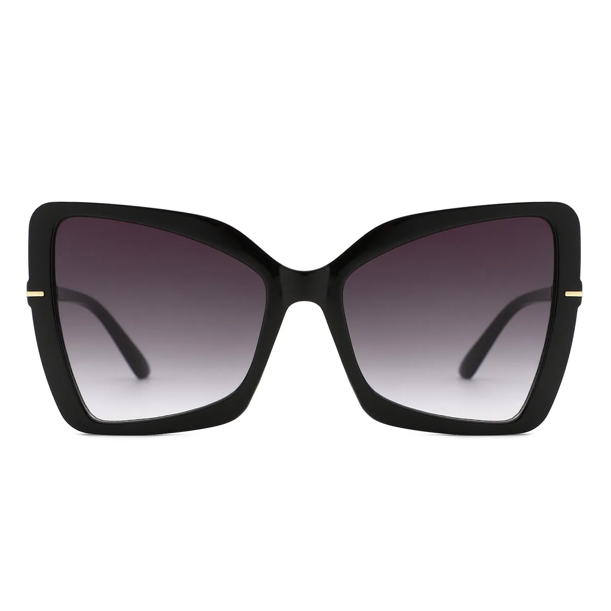 Rectangular Cat Eye Sunglasses - Black