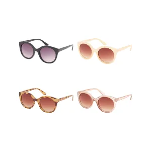 Rose Round Cat Eye Crystal Colors Sunglasses - Adult