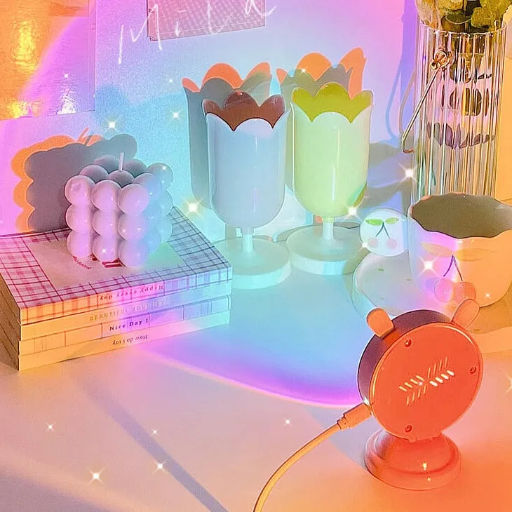 Round Gradient Rainbow Aesthetic Room Lamp Projector