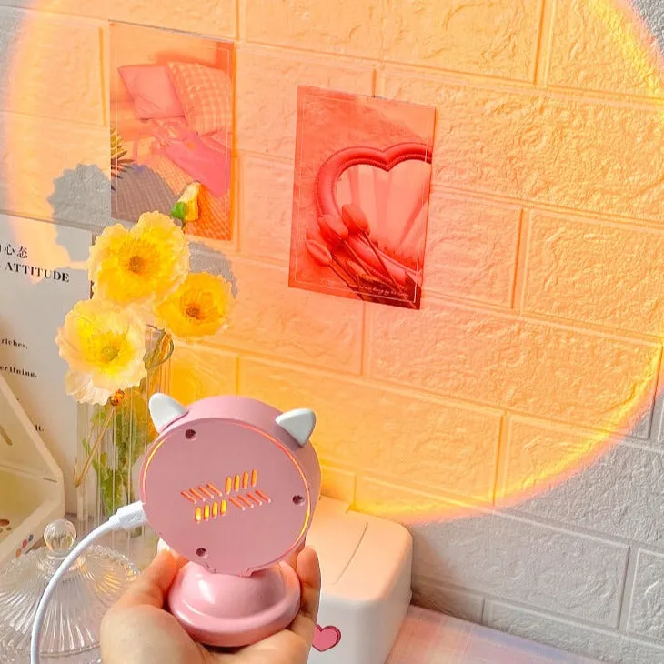 Round Gradient Rainbow Aesthetic Room Lamp Projector