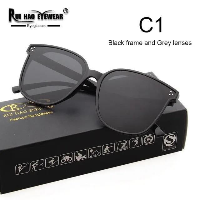 Rui Hao Women's Full Rim Square Polycarbonate Polarized Sunglasses 8036