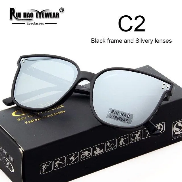 Rui Hao Women's Full Rim Square Polycarbonate Polarized Sunglasses 8036