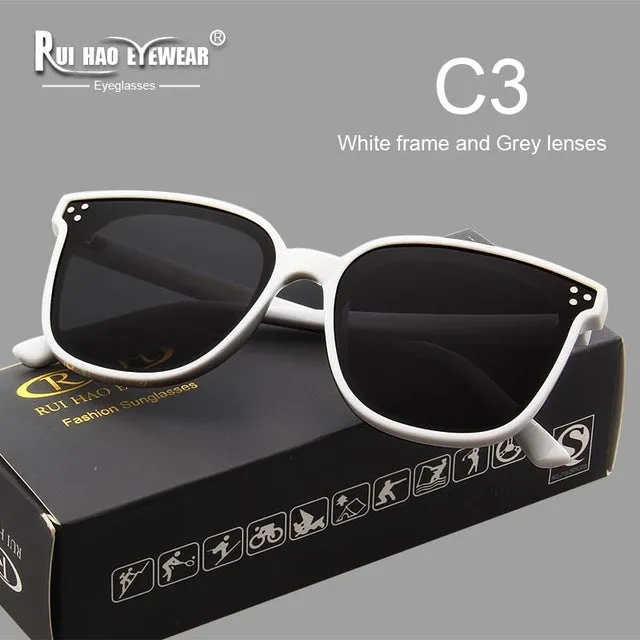 Rui Hao Women's Full Rim Square Polycarbonate Polarized Sunglasses 8036