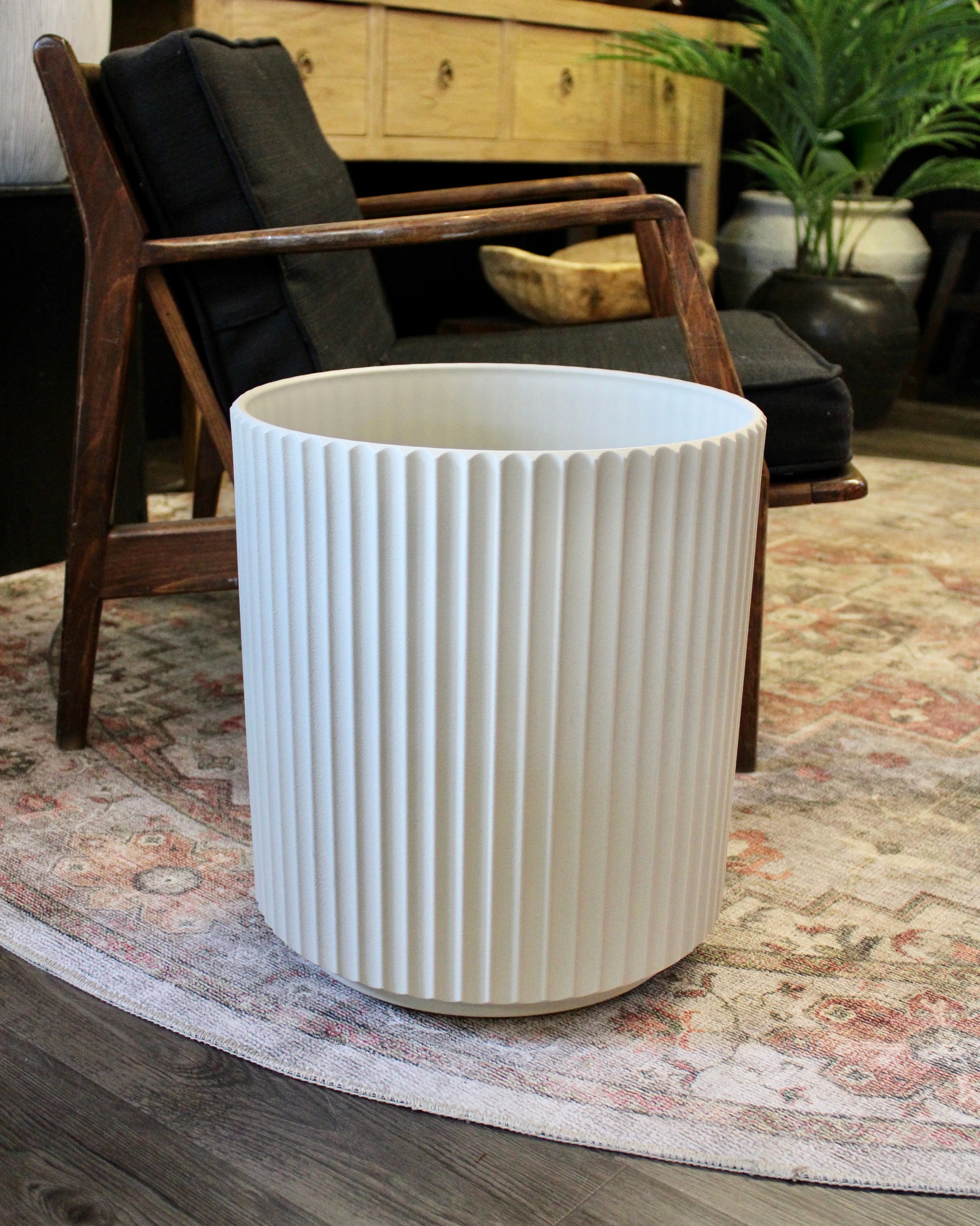 Sandstone Fluted Plastic Planter