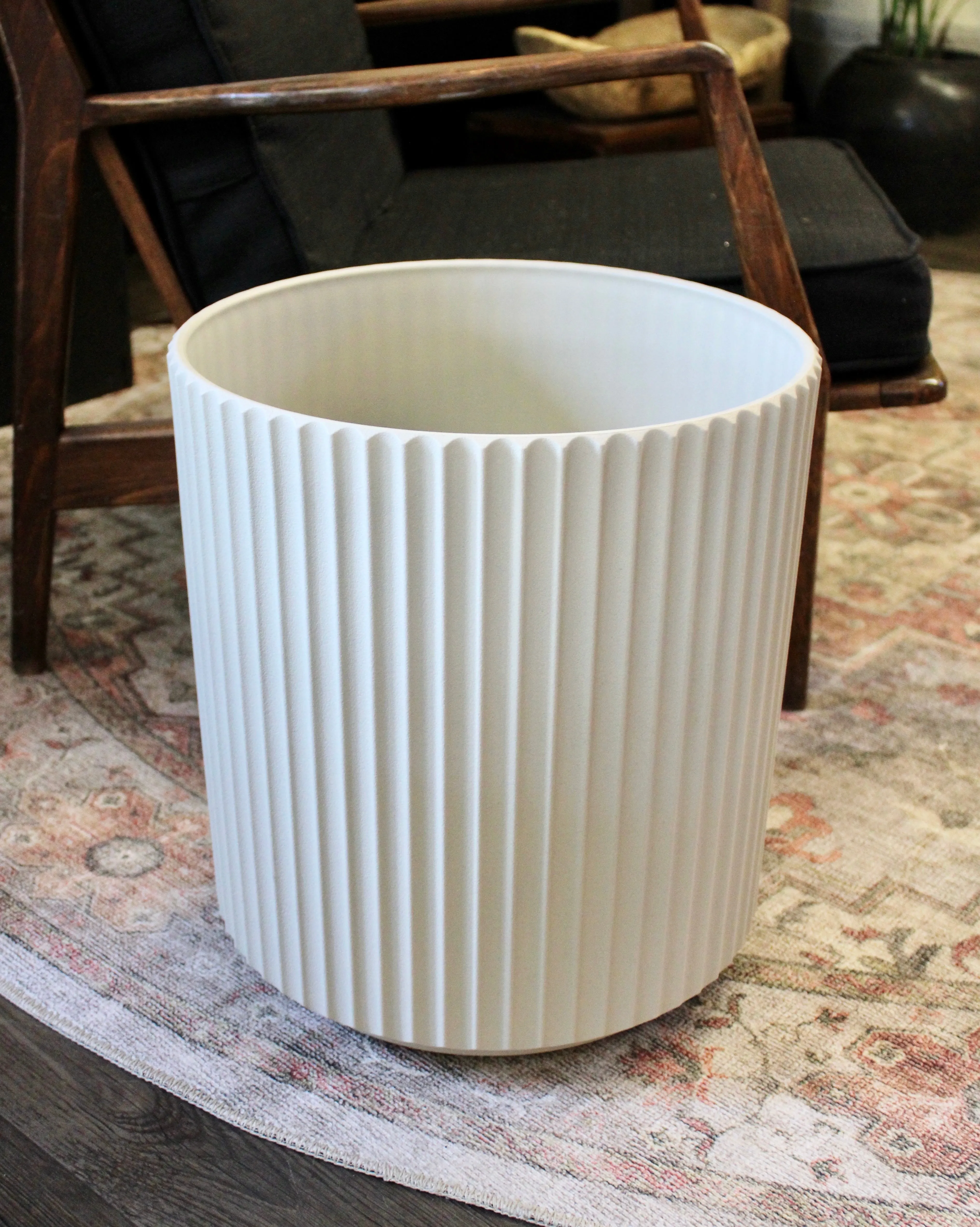 Sandstone Fluted Plastic Planter