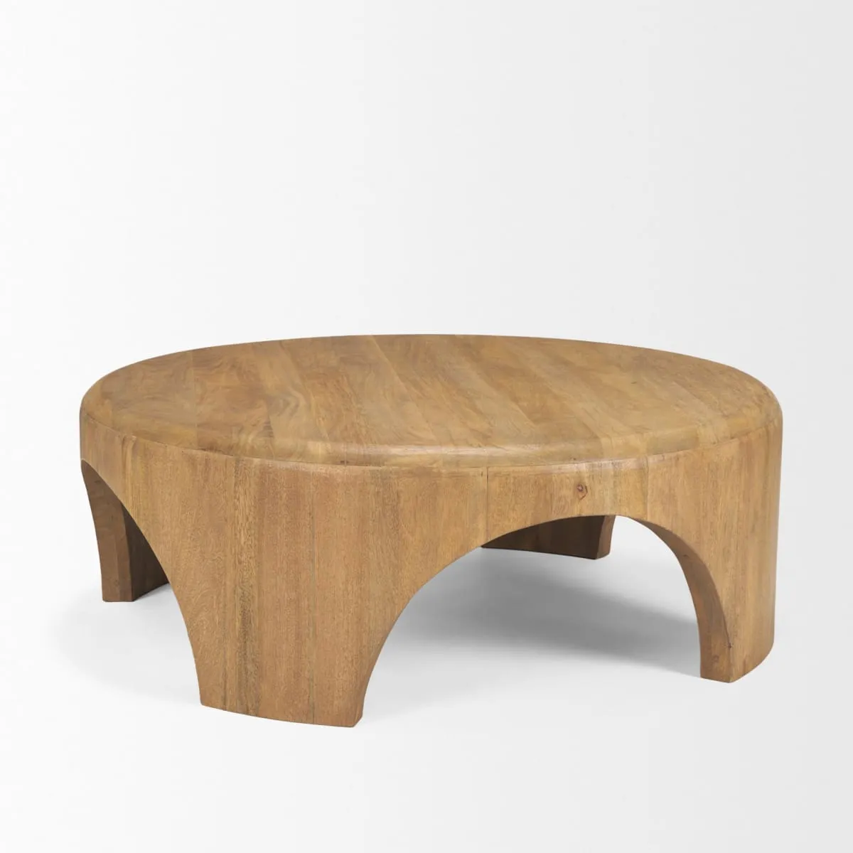 Shima Round Coffee Table Light Brown Wood