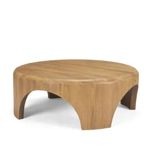 Shima Round Coffee Table Light Brown Wood