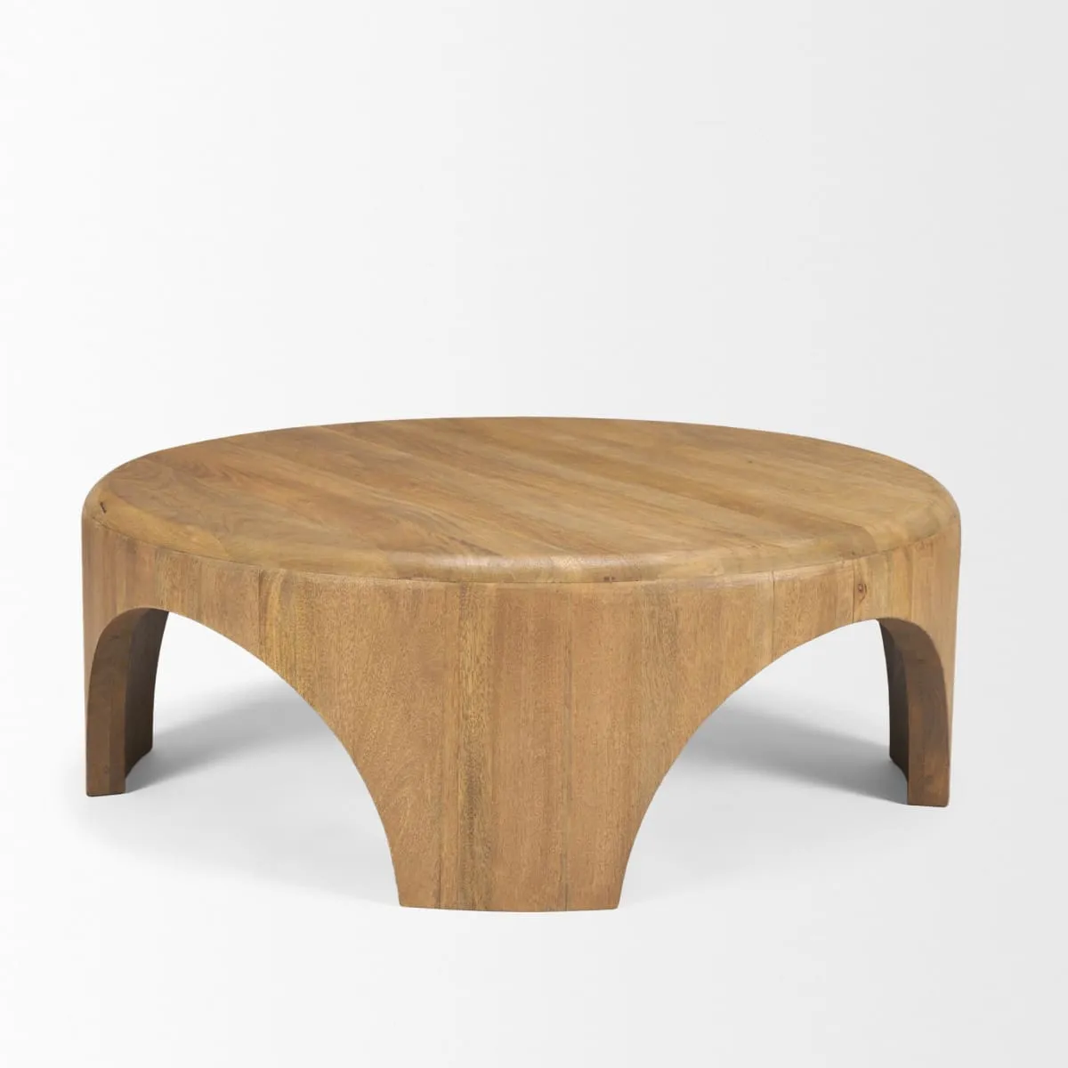 Shima Round Coffee Table Light Brown Wood