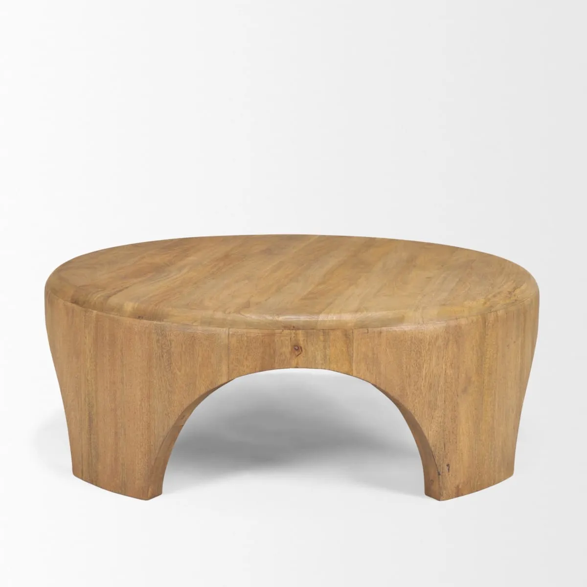Shima Round Coffee Table Light Brown Wood