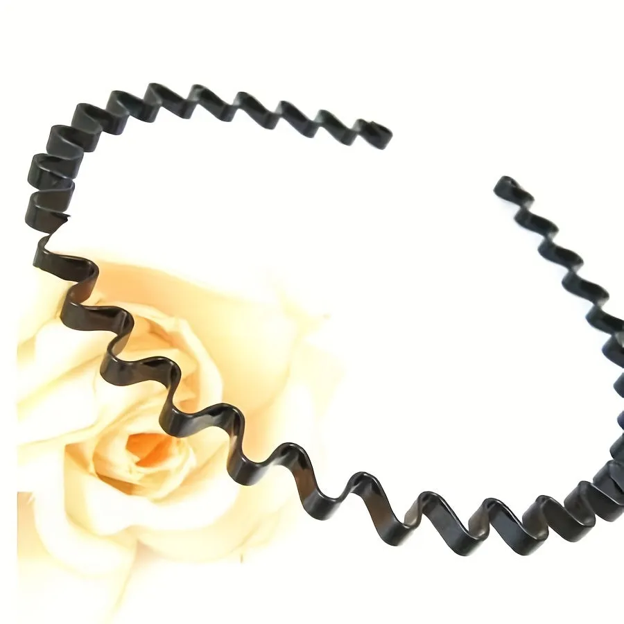 Sleek Minimalist Metal Hair Hoop Black Unisex Headband