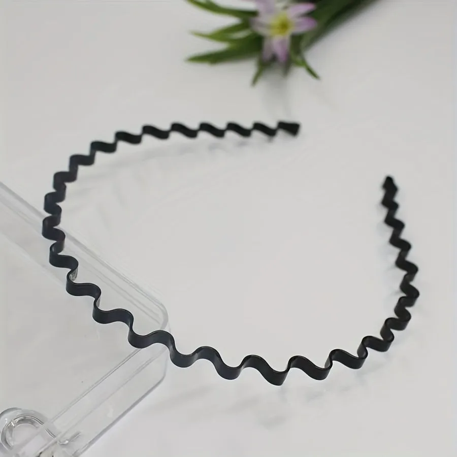 Sleek Minimalist Metal Hair Hoop Black Unisex Headband