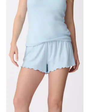 Sleep Short Pointelle Hearts Blue Haze