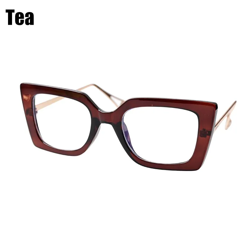 Soolala Stylish Full Rim Cat Eye Acetate Alloy Womens Reading Glasses - Model 0792