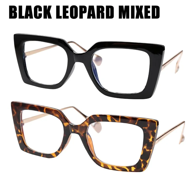 Soolala Stylish Full Rim Cat Eye Acetate Alloy Womens Reading Glasses - Model 0792