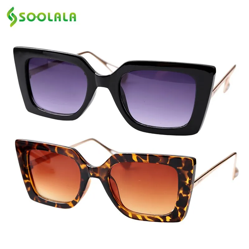 Soolala Stylish Full Rim Cat Eye Acetate Alloy Womens Reading Glasses - Model 0792