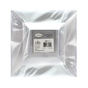 Squares - Clear 12 oz. Square Plastic Dinner Bowls (Case Qty: 120)