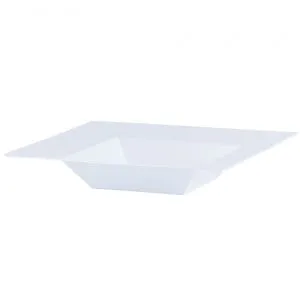 Squares - White 12 oz. Square Plastic Dinner Bowls (Case Qty: 120)