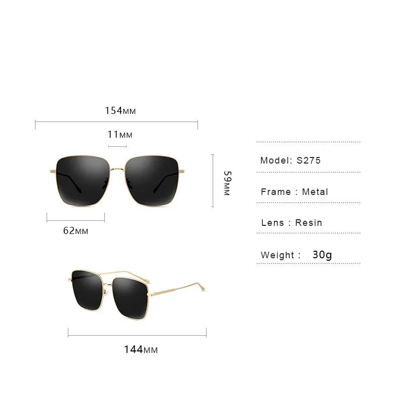 TEEK - Oversized Square Metal Gradient Sunglasses