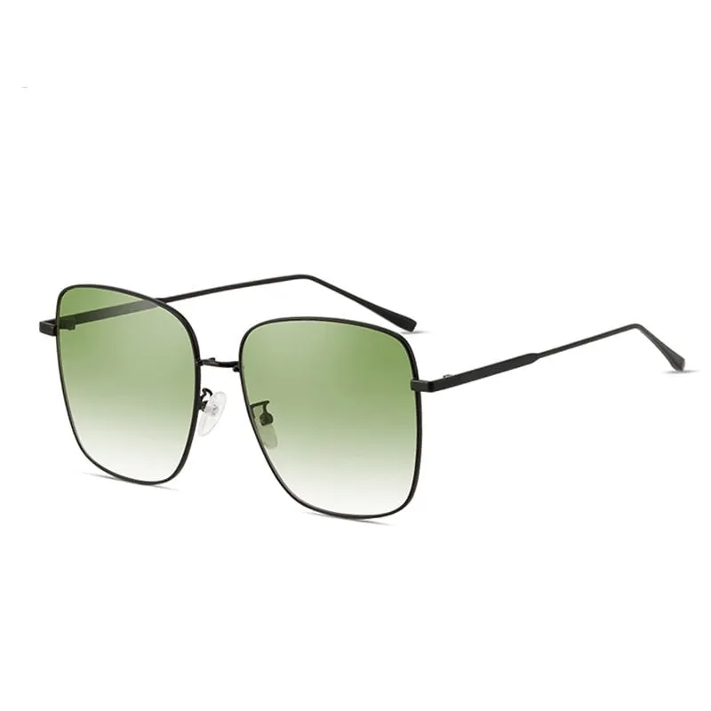 TEEK - Oversized Square Metal Gradient Sunglasses
