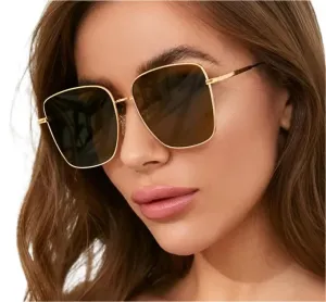 TEEK - Oversized Square Metal Gradient Sunglasses