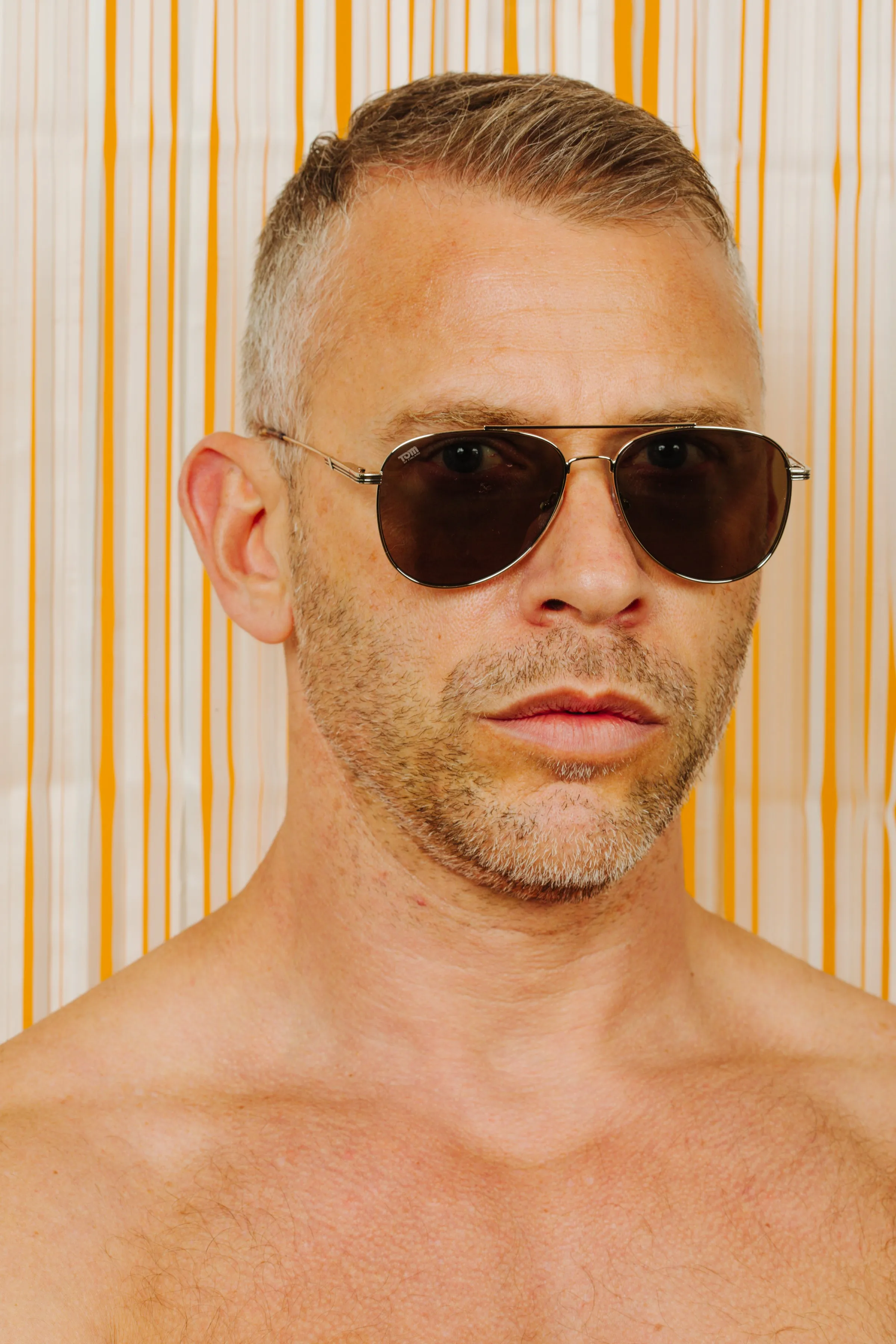 TOM OF FINLAND SUNGLASSES SILVER WITH BLACK LENSES