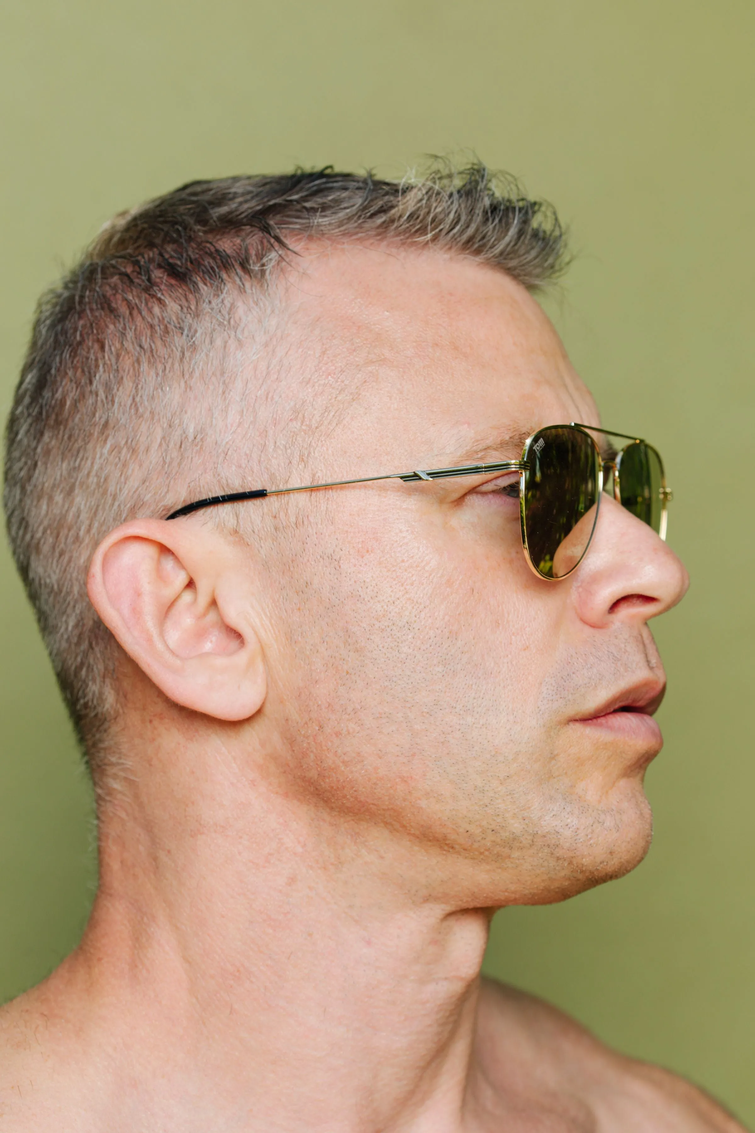 TOM OF FINLAND SUNGLASSES SILVER WITH BLACK LENSES