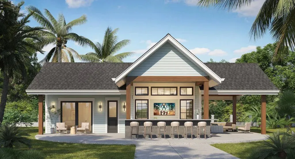 Unique 1-bedroom home featuring an impressive outdoor living space