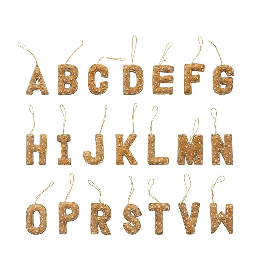 Velvet Alphabet Ornament, 21 Styles