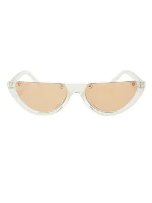 Whitebrown Half-Frame Sunglasses