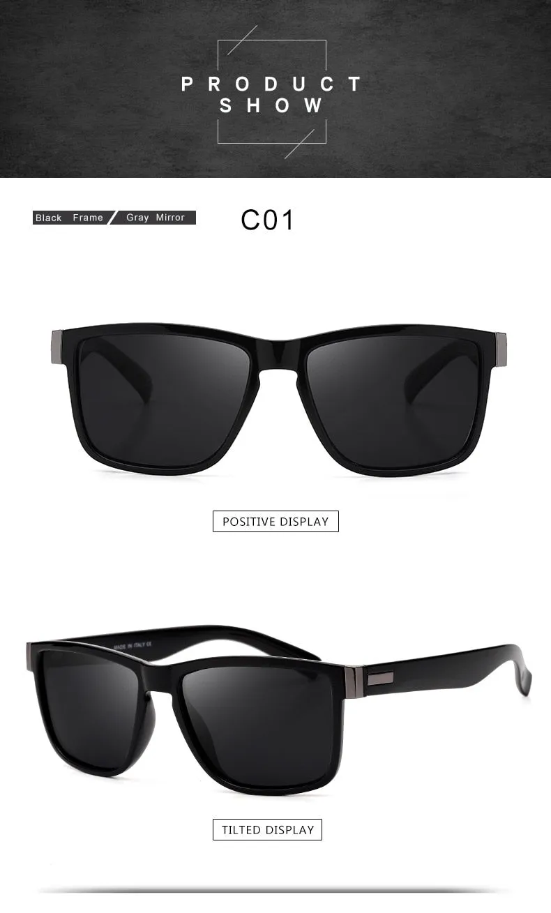 Yimaruili Men's Full Rim TR 90 Resin Frame Polarized Sunglasses 5180